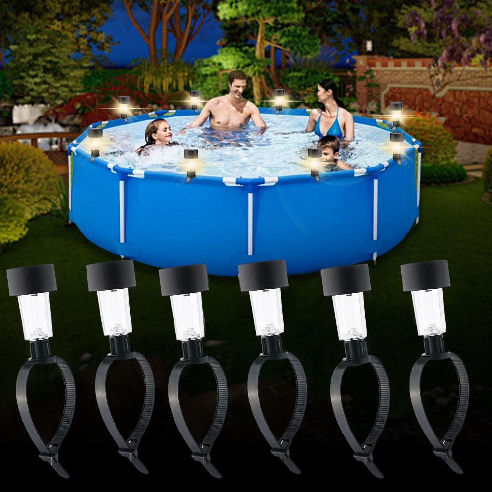 Outdoor Lighting Ground - ソーラー式LEDプールライト 防水屋外吊り下げ式ナイトライト 地上フレームプールやフェンスガーデン装飾用