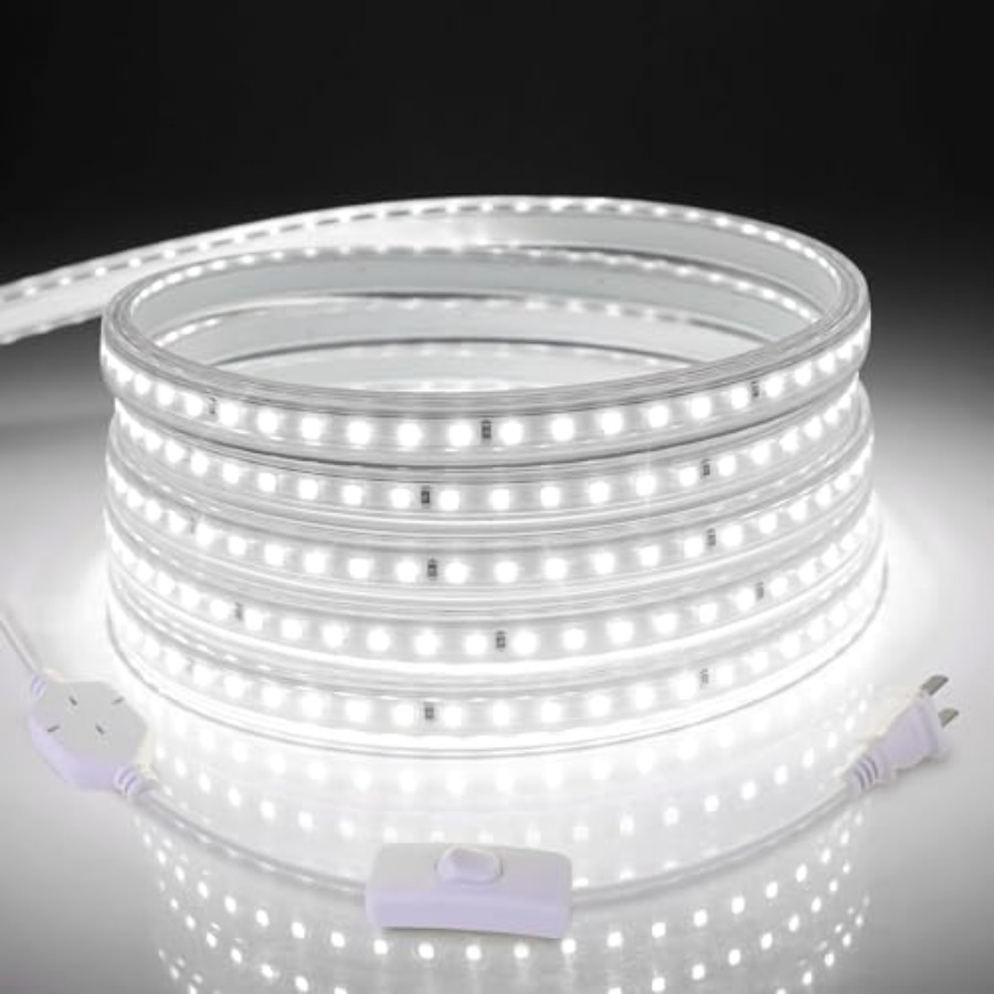 Outdoor Lighting Led Strip - LEDストリップライト、240個のLED、6500Kクールホワイト、防水屋内および屋外用ロープライト、部屋、庭、パティオ、キッチン、寝室用