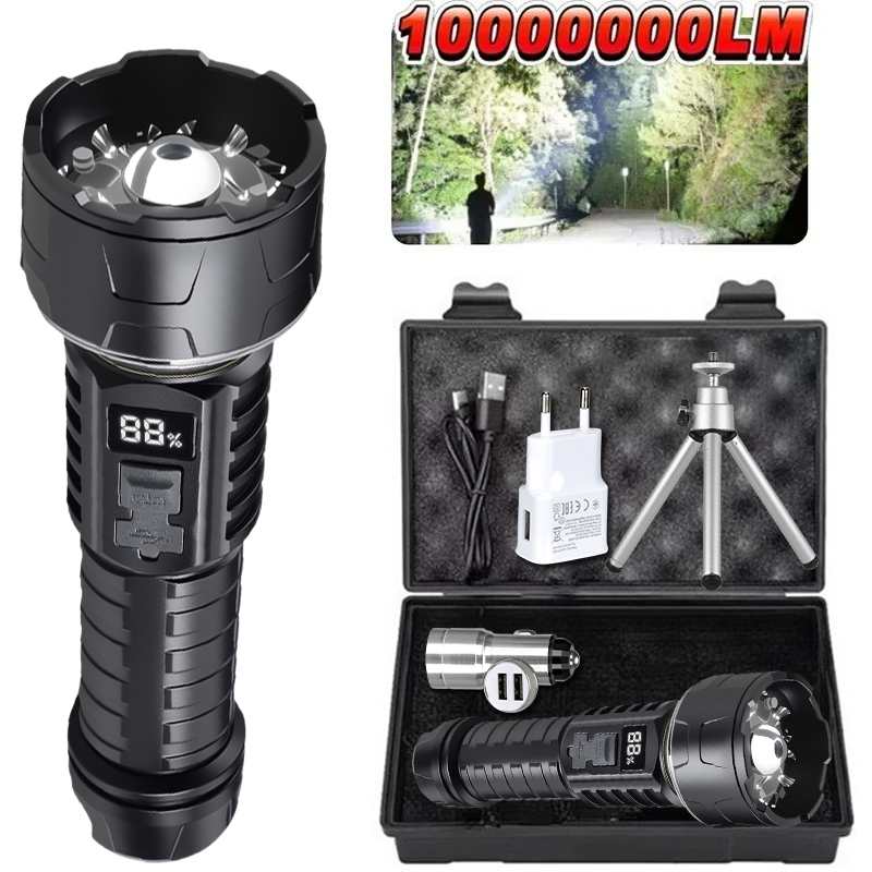 Outdoor Lighting Beacon - COB LED 懐中電灯充電式ランタン 7 コアキャンプトーチ赤色光警告ランプ三脚を設置可能屋外ハイキング緊急時