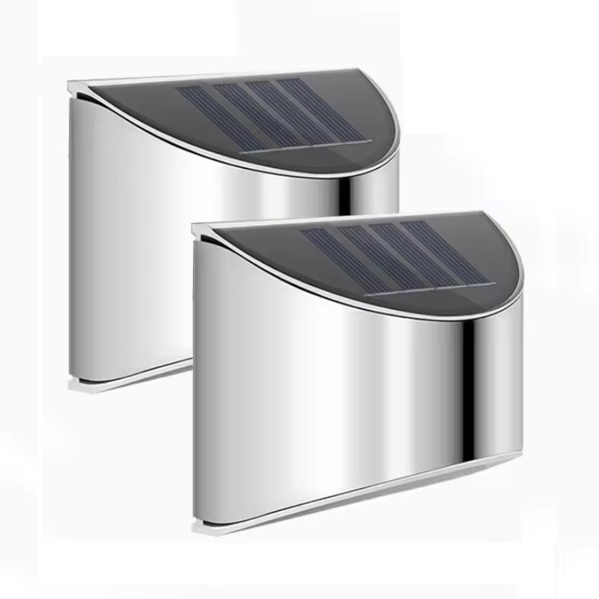 Outdoor Lighting Amazon - 2 個ソーラーガーデンライトステンレス鋼中庭壁ランプ防水屋外照明緊急パティオステップガーデンフェンスストリート