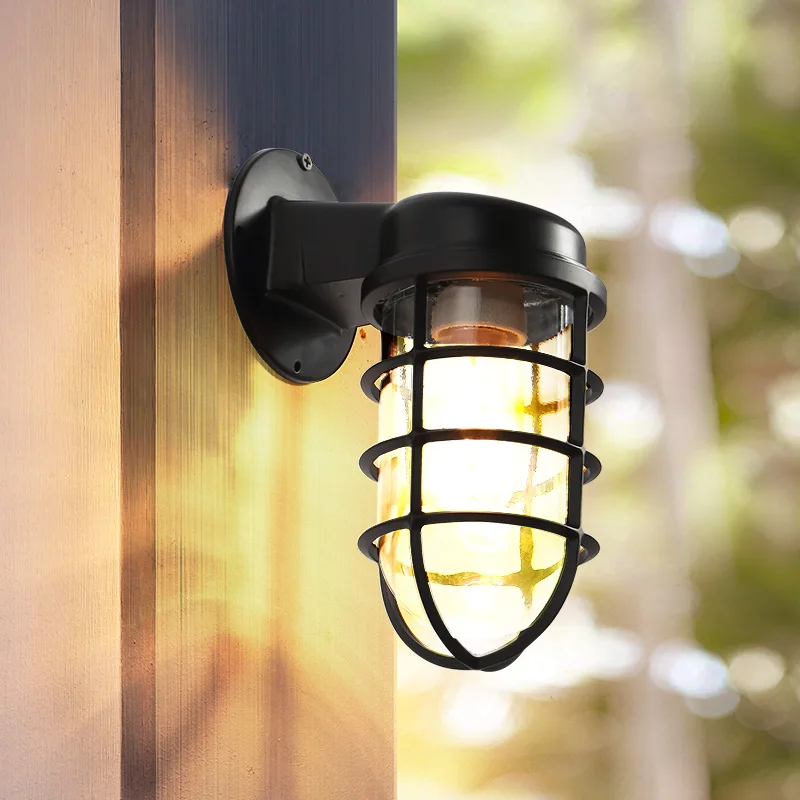 Outdoor Lighting Restaurant - ヴィンテージロフトケージインダストリアル風ウォールランプ背景バーカフェレストランパブクラブリビングルーム壁掛け照明階段屋外ウォールライト