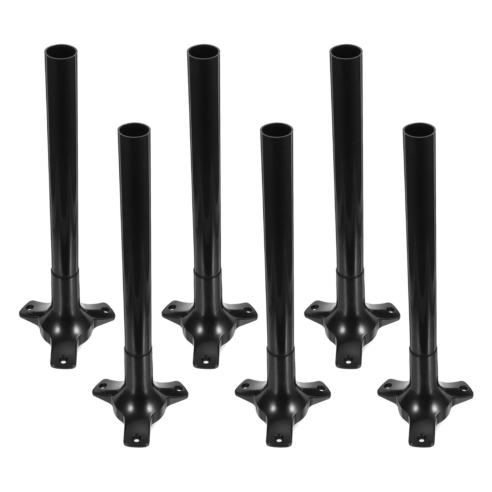 Outdoor Lighting Ground - 6個入りガーデントーチ用、地面に固定する支柱、ソーラー式炎型ライト用交換ポール、三角形の台座、屋外用トーチライトスタンド、安定した支持。