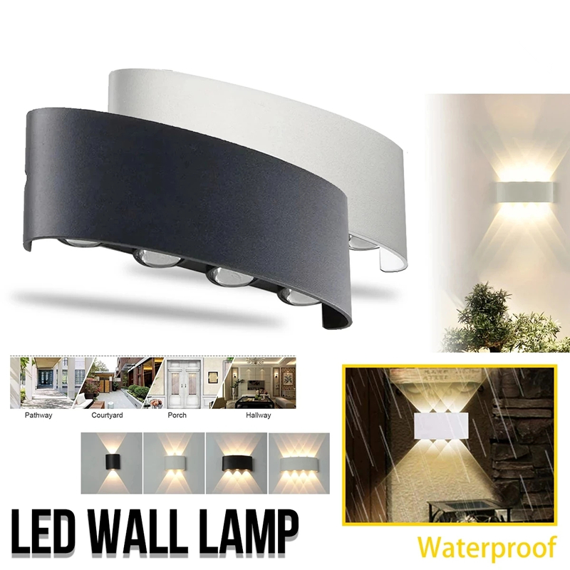 Outdoor Lighting Amazon - 現代の主導壁ランプ屋外階段照明器具ベッドサイドロフトリビングルームアップダウンホーム廊下ランパーダ2ワット4ワット6ワット8ワットの壁燭台