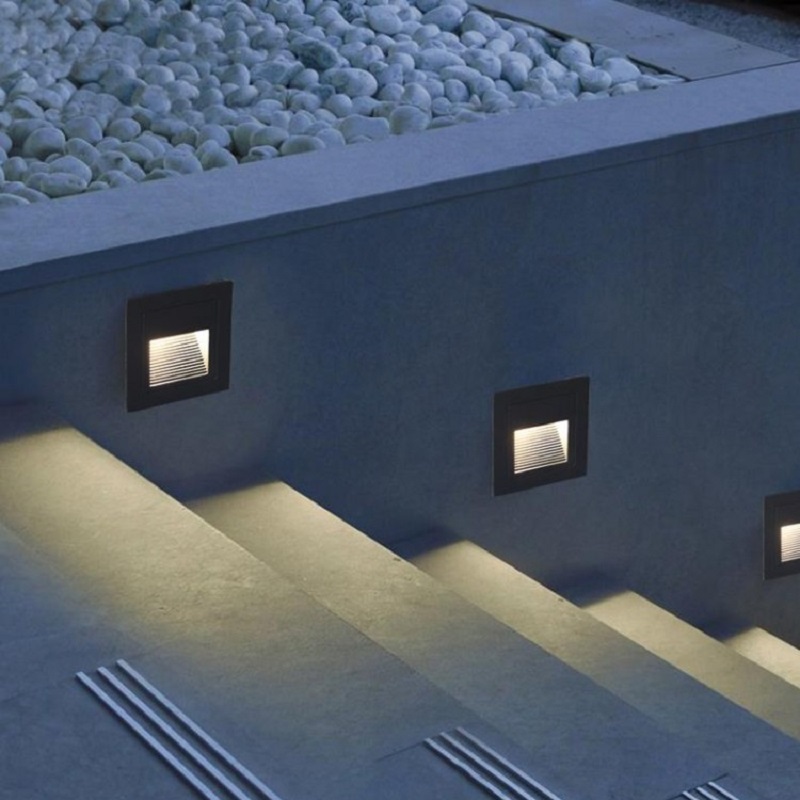 Outdoor Lighting Amazon - LEDデッキステップライト 15LED IP65防水 地下ランプ 埋め込み階段 パティオ