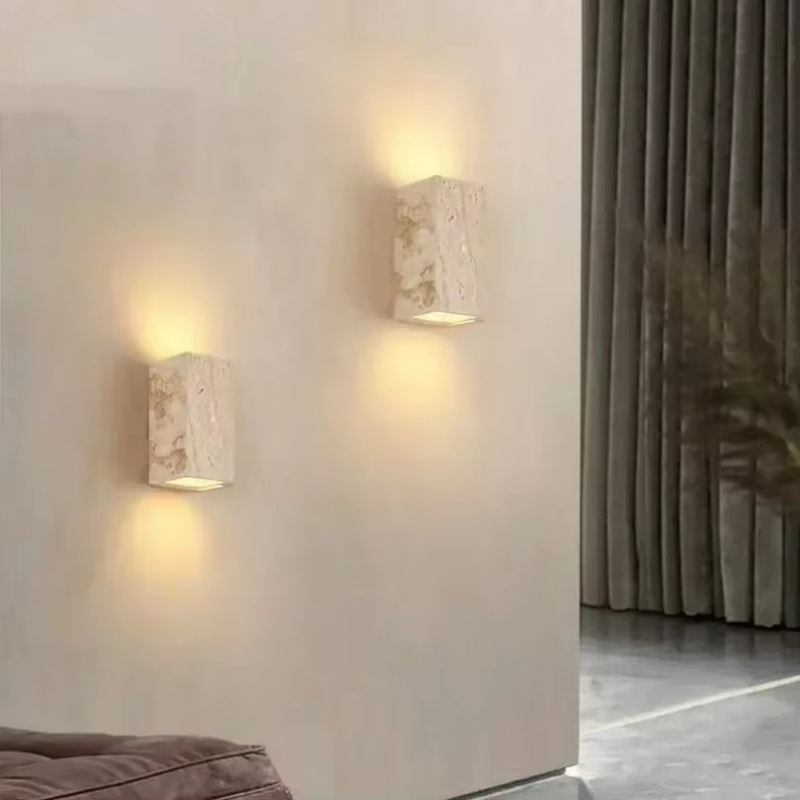 黄色のトラバーチン石の壁掛けランプ、店舗、レストラン、カフェ - Outdoor Lighting Restaurant のレビューと価格
