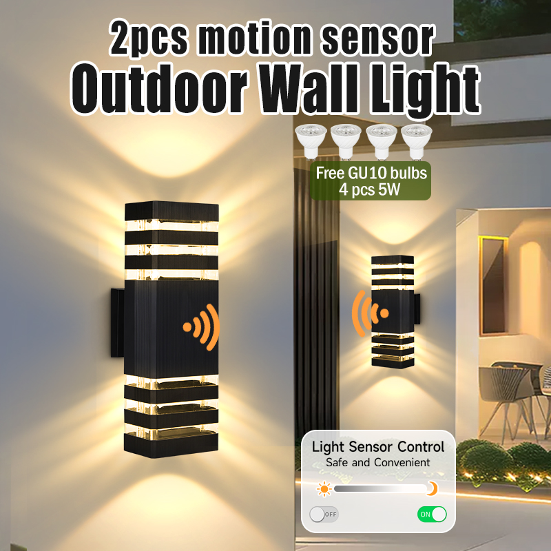 センサーライト屋外壁ランプ GU10 壁装飾ライト屋内防水モ - Outdoor Lighting Amazon のレビューと価格
