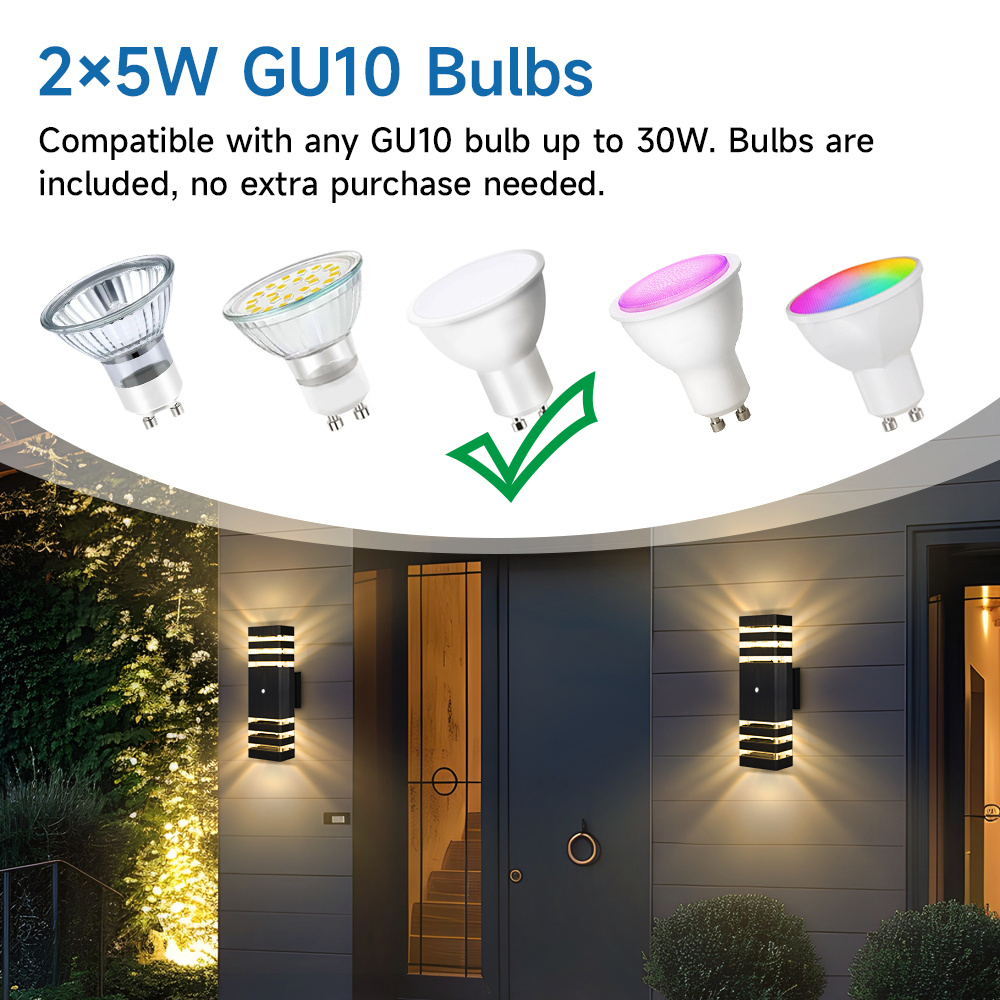 センサーライト屋外壁ランプ GU10 壁装飾ライト屋内防水モ - Outdoor Lighting Amazon のレビューと価格