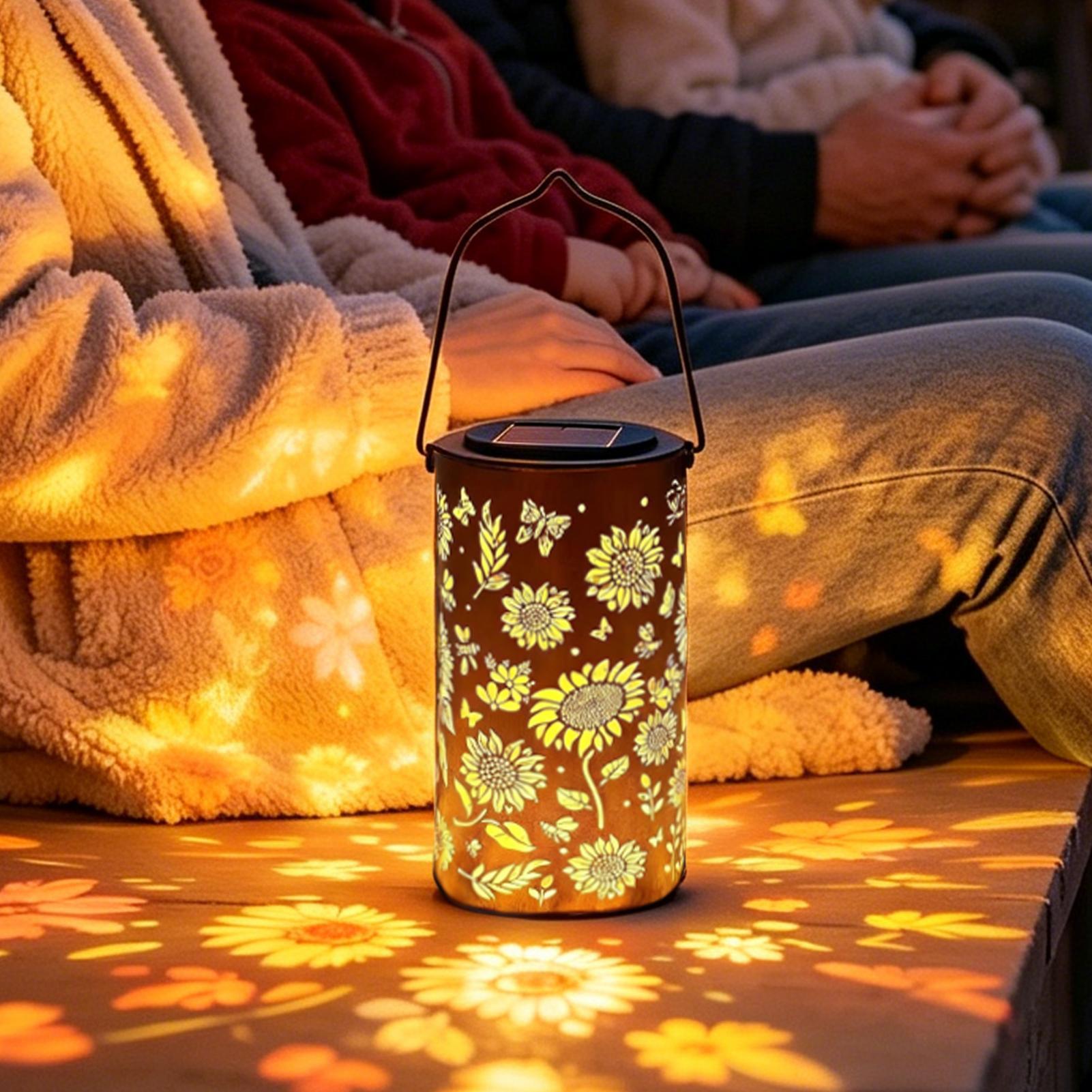 ひまわりソーラーランタン耐候性金属製カラフルなひまわりソーラ - Outdoor Lighting Pathway のレビューと価格