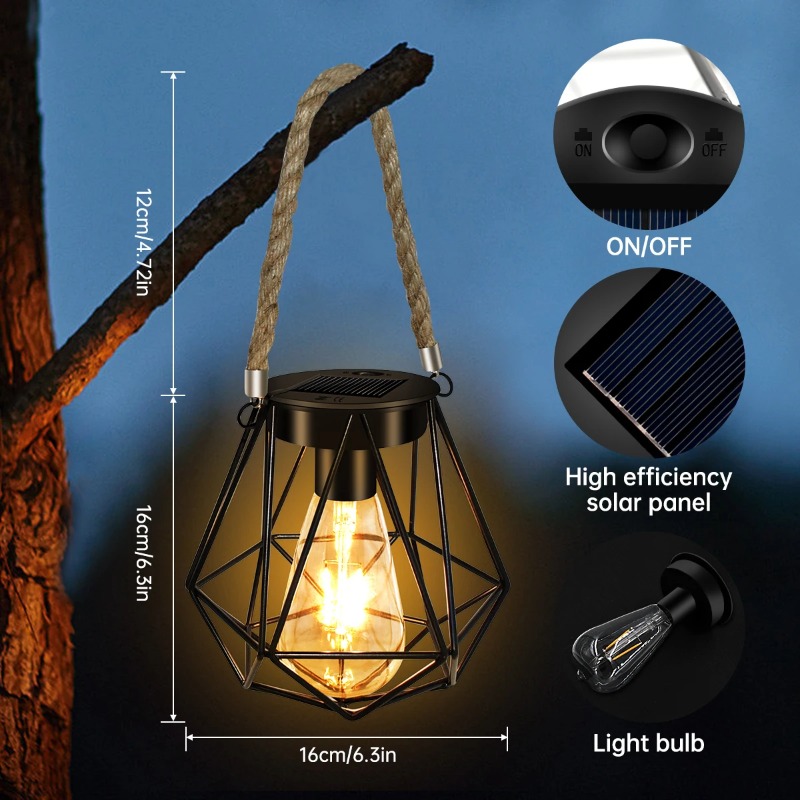 屋外ソーラーアイアンアートレトロペンダントライト LED E - Outdoor Lighting Restaurant のレビューと価格