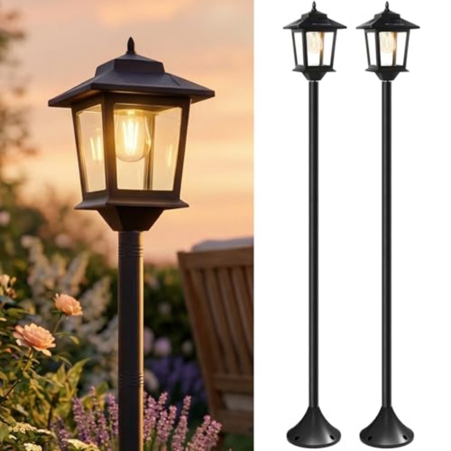 屋外ソーラーポストライト、2個パック63インチ夕暮れから夜明 - Outdoor Lighting Dusk To Dawn のレビューと価格