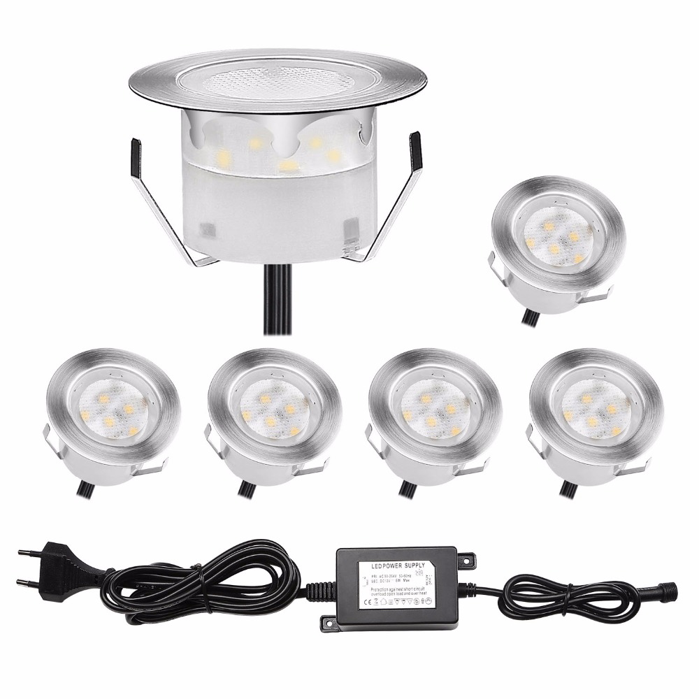 QACA 6個セット LED デッキライト 低電圧 DC12 - Outdoor Lighting Kits Low Voltage のレビューと価格