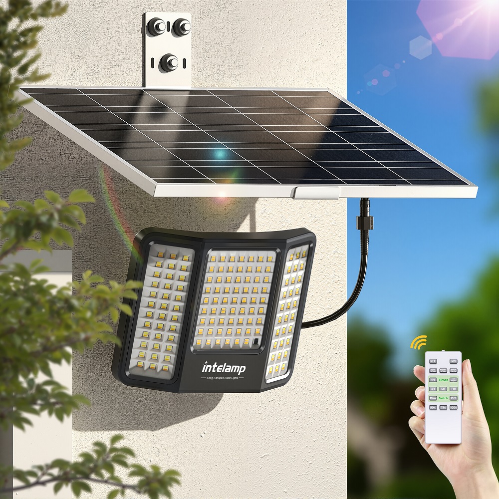 インテルランプ ソーラーフラッドライト 2000LM 200 - Outdoor Lighting Dusk To Dawn のレビューと価格