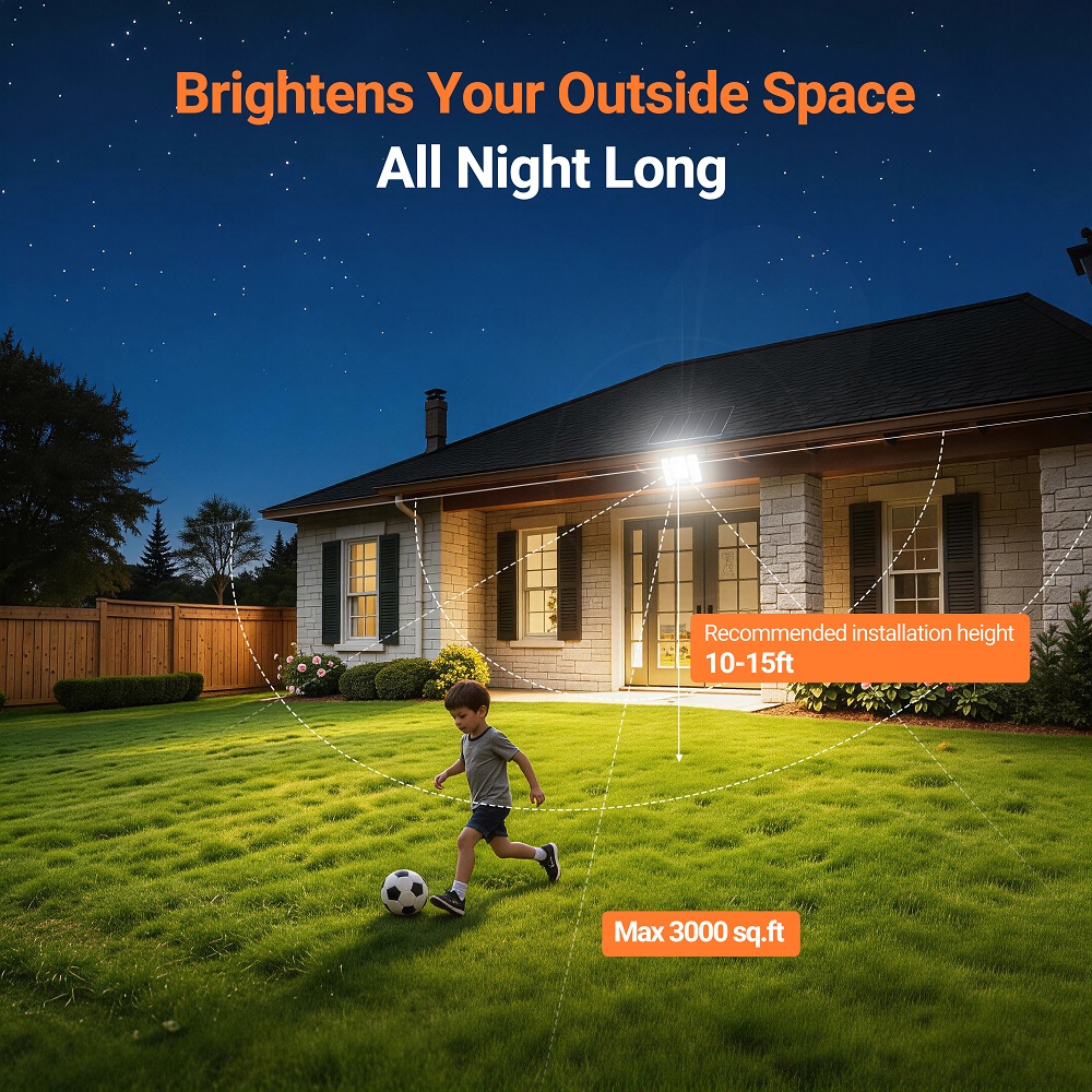 インテルランプ ソーラーフラッドライト 2000LM 200 - Outdoor Lighting Dusk To Dawn のレビューと価格