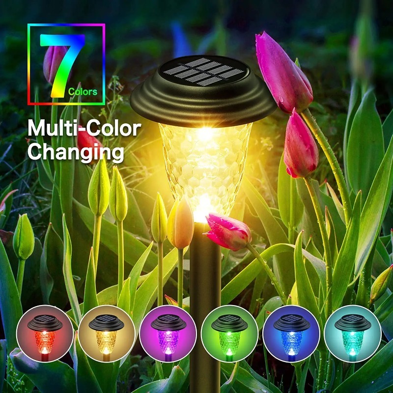 色が変わるソーラーパスライト IP67 防水 LED 屋外ガ - Outdoor Lighting Dusk To Dawn のレビューと価格