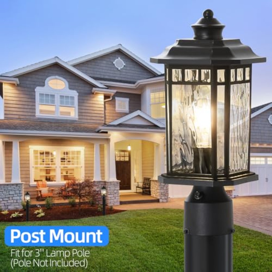 2個パック屋外ポストライト、夕暮れから夜明けまで点灯する屋外 - Outdoor Lighting Dusk To Dawn のレビューと価格