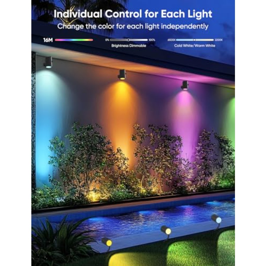 屋外スポットライト 600lm、スマート景観照明キット、RG - Outdoor Lighting Kits Low Voltage のレビューと価格