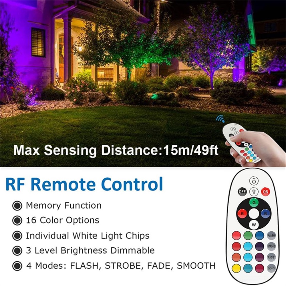 RGBW景観照明10Wリモコン付きスポットライト110V 2 - Outdoor Lighting Ip65 のレビューと価格