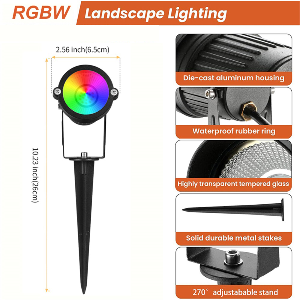 RGBW景観照明10Wリモコン付きスポットライト110V 2 - Outdoor Lighting Ip65 のレビューと価格