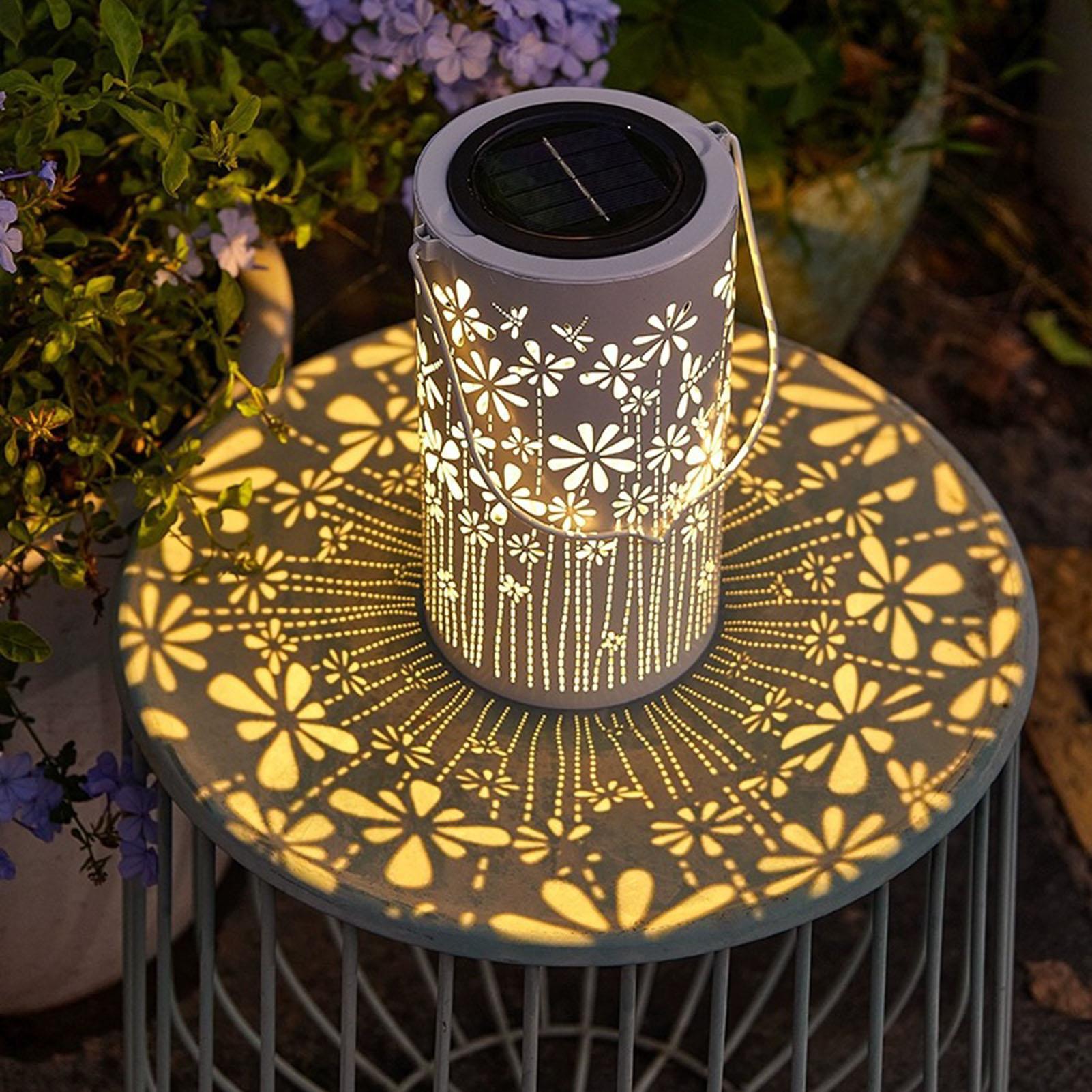 ソーラーランタン装飾的なカラフルな金属製フラワーライトソーラ - Outdoor Lighting Pathway のレビューと価格