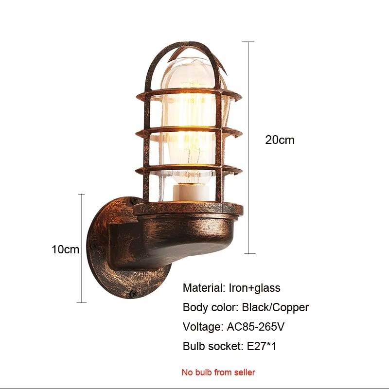 ヴィンテージロフトケージインダストリアル風ウォールランプ背景 - Outdoor Lighting Restaurant のレビューと価格