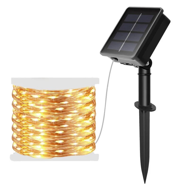 防水銅線LEDストリングライト,太陽光発電,屋外ランプ,庭, - Outdoor Lighting No Wiring のレビューと価格