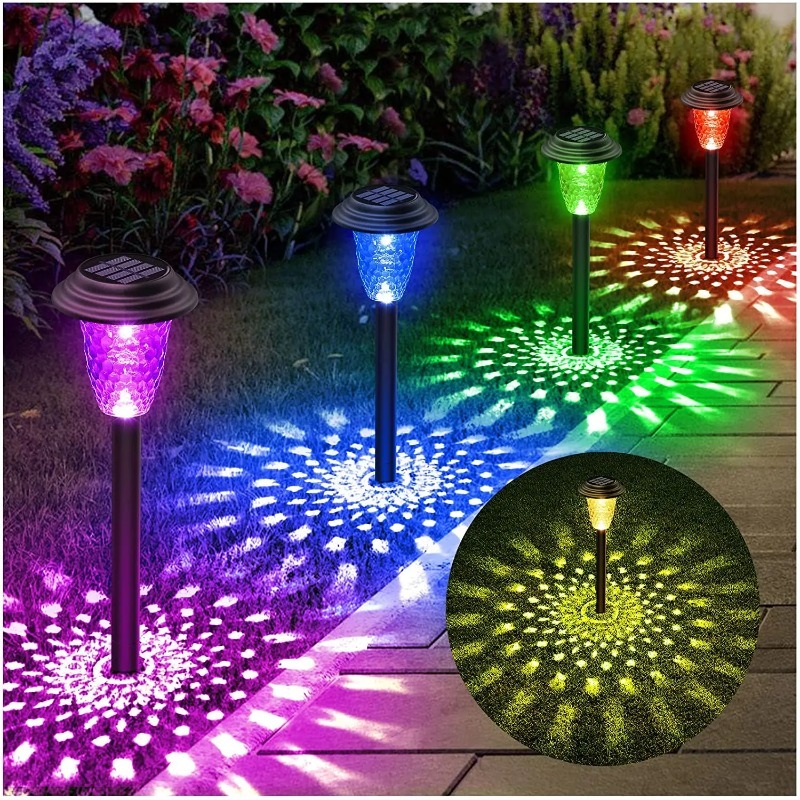 屋外ソーラーガーデンパスライト IP67防水 色変更LED  - Outdoor Lighting Dusk To Dawn のレビューと価格