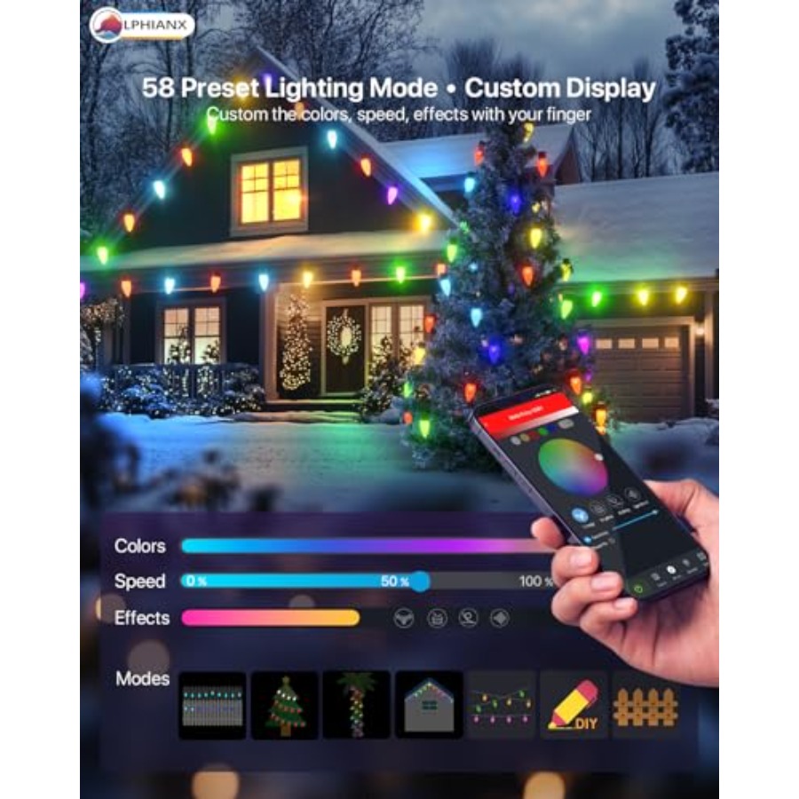 屋外用クリスマスライト、PVCコーティング銅線、マルチカラー - Outdoor Lighting No Wiring のレビューと価格