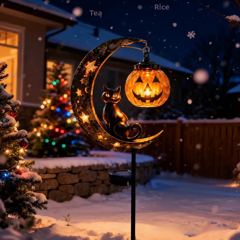 ソーラー式ステークライト1個、装飾用黒猫＆カボチャの屋外ラン - Outdoor Lighting Pathway のレビューと価格
