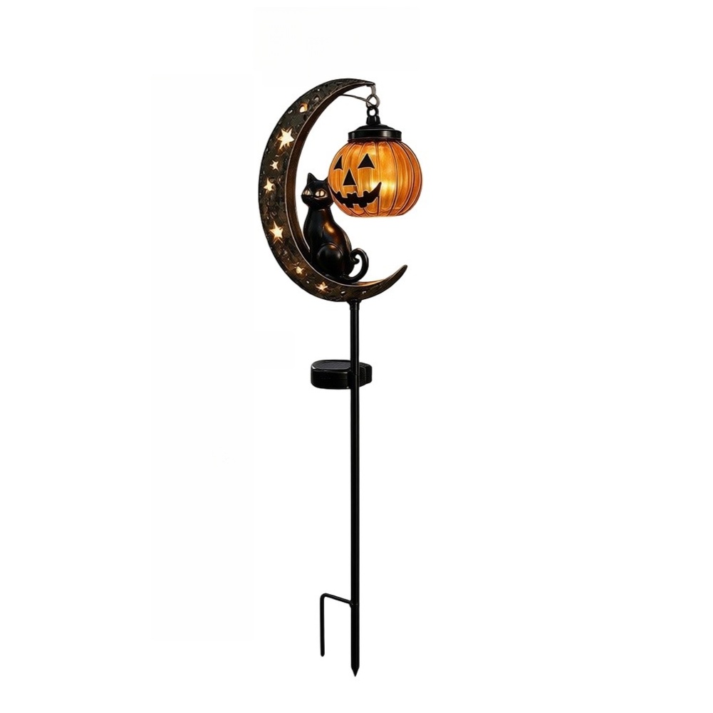 ソーラー式ステークライト1個、装飾用黒猫＆カボチャの屋外ラン - Outdoor Lighting Pathway のレビューと価格