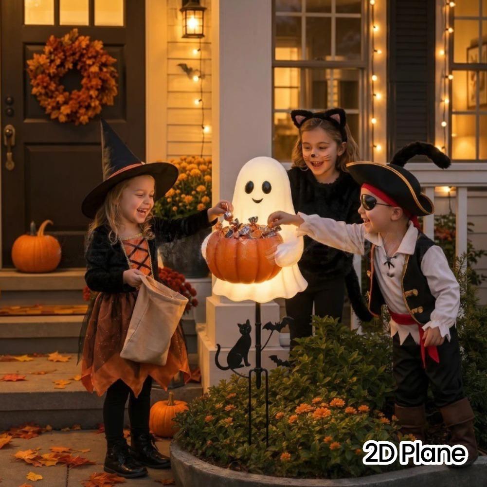 2Dハロウィーンの幽霊とカボチャのキャンディホルダー。屋外の - Outdoor Lighting Pathway のレビューと価格