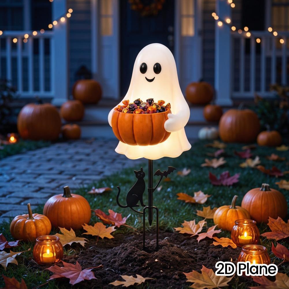 2Dハロウィーンの幽霊とカボチャのキャンディホルダー。屋外の - Outdoor Lighting Pathway のレビューと価格