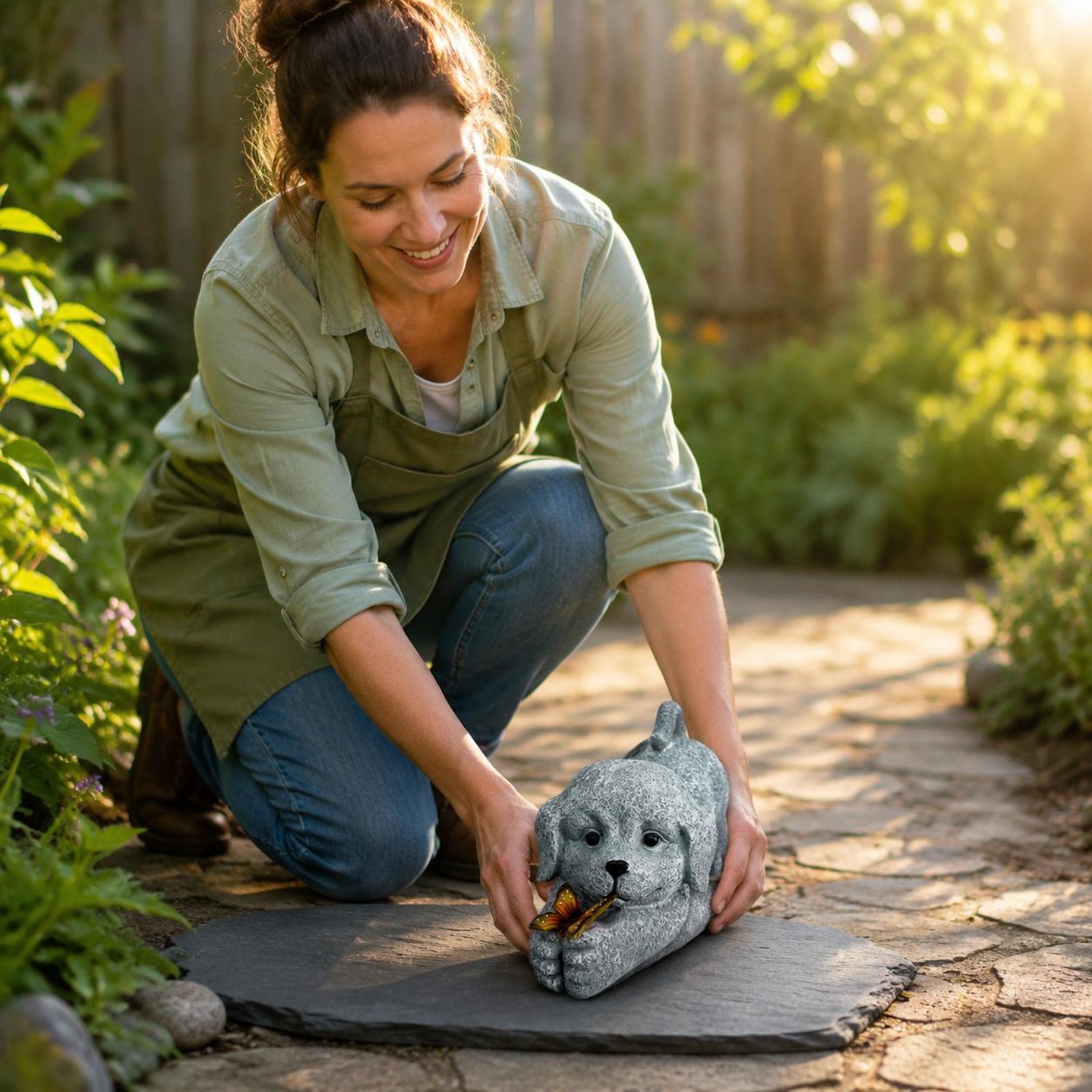 ソーラー犬像樹脂工芸品ソーラー犬ライト屋外装飾省エネ庭用配線 - Outdoor Lighting No Wiring のレビューと価格