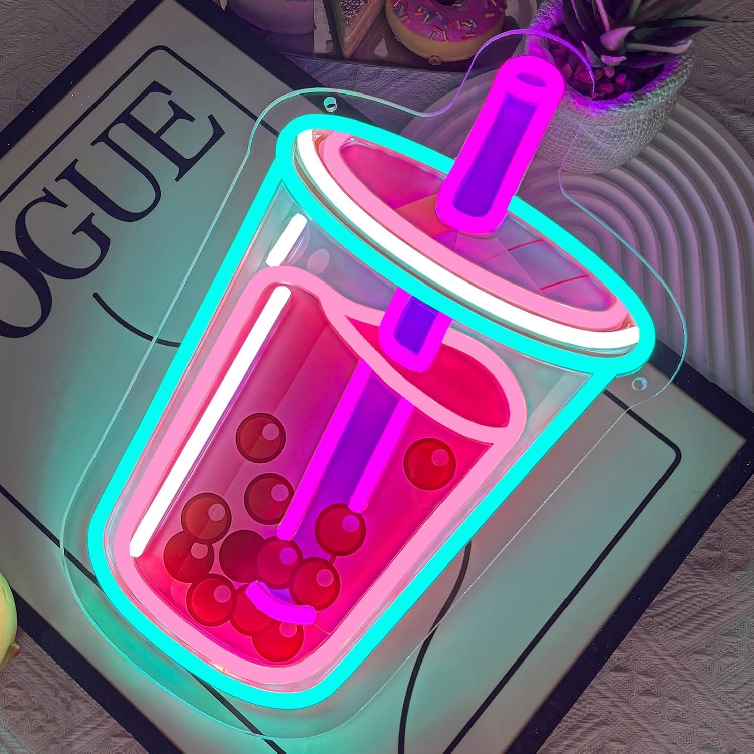 バブルティーネオンサイン USB 電源付き調光可能な LED - Outdoor Lighting Restaurant のレビューと価格